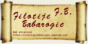 Filotije Babarogić vizit kartica